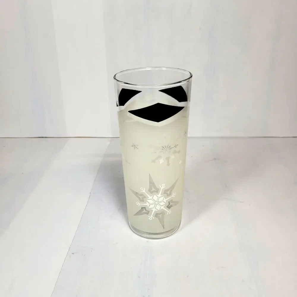MCM Anchor Hocking Atomic Snowflake Highball Glass Black Diamond Tom Collins